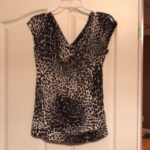 Express Leopard Print Open-Back Top